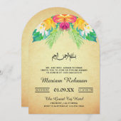 ヴィンテージ素朴フローラベビーガールAqikah 招待状 (正面/裏面)