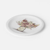 ヴィンテージ素朴フローラメイスン結婚ジャー ペーパープレート (アングル)