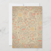 ヴィンテージ素朴フローラメイスン結婚ジャー 招待状 (裏面)