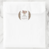 ヴィンテージ素朴フローラメイスンJAR | Burlap結婚の ラウンドシール (バッグ)