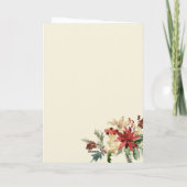 ヴィンテージ素朴フローラメリークリスマスホリデーカード カード (裏面)