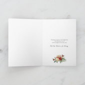 ヴィンテージ素朴フローラメリークリスマスホリデーカード カード (内部)