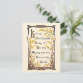 ヴィンテージ素朴フローラ感謝詩 シーズンポストカード (スタンド正面)