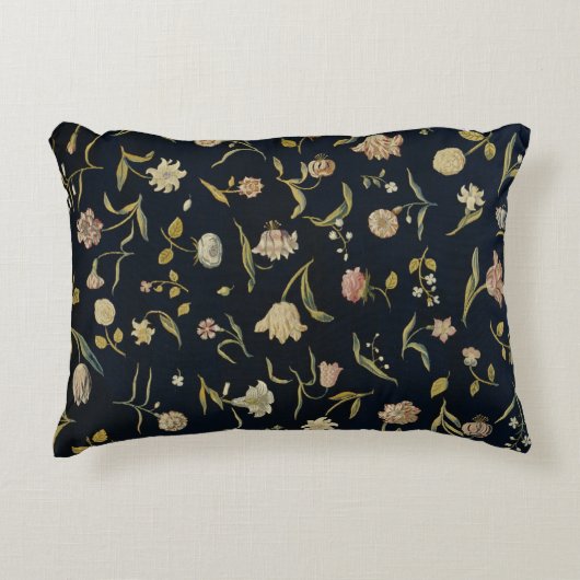 ヴィンテージ素朴フローラ敷物パターン アクセントクッション (正面)