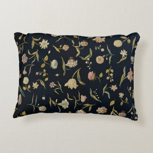 ヴィンテージ素朴フローラ敷物パターン アクセントクッション (裏面)