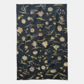 ヴィンテージ素朴フローラ敷物パターン キッチンタオル (縦)