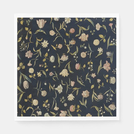 ヴィンテージ素朴フローラ敷物パターン スタンダードランチョンナプキン (正面)