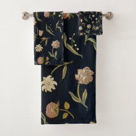 ヴィンテージ素朴フローラ敷物パターン バスタオルセット