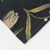 ヴィンテージ素朴フローラ敷物パターン フリースブランケット (角)