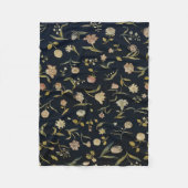 ヴィンテージ素朴フローラ敷物パターン フリースブランケット (正面)