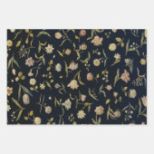 ヴィンテージ素朴フローラ敷物パターン ラッピングペーパーシート (正面)