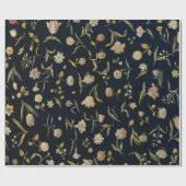 ヴィンテージ素朴フローラ敷物パターン ラッピングペーパー (フラット)