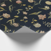 ヴィンテージ素朴フローラ敷物パターン ラッピングペーパー (角)