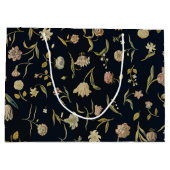 ヴィンテージ素朴フローラ敷物パターン ラージペーパーバッグ (裏面)