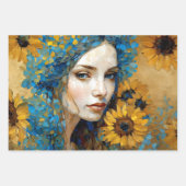 ヴィンテージ素朴フローラ植物分離 ラッピングペーパーシート (正面3)