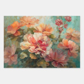 ヴィンテージ素朴フローラ植物分離 ラッピングペーパーシート (正面3)