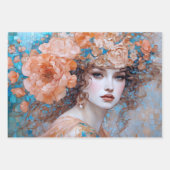 ヴィンテージ素朴フローラ植物分離 ラッピングペーパーシート (正面)