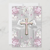 ヴィンテージ素朴フローラ第一聖体ピンク 招待状 (裏面)