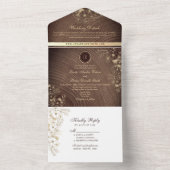 ヴィンテージ素朴フローラ結婚が一斉に オールインワン招待状 (内側)