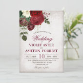 ヴィンテージ素朴フローラ結婚式招待状 招待状 (スタンド正面)