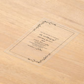 ヴィンテージ素朴フローラ縁どボ結婚タン アクリル招待状 (レイダウン)