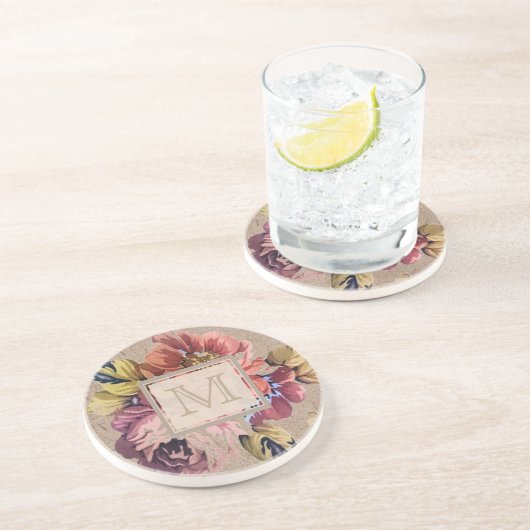 ヴィンテージ素朴フローラ コースター (側面)