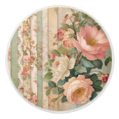 ヴィンテージ素朴フローラ セラミックノブ (正面)