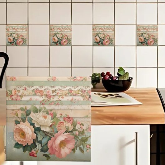 ヴィンテージ素朴フローラ タイル