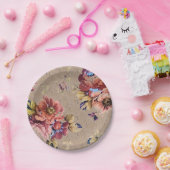 ヴィンテージ素朴フローラ ペーパープレート (パーティー)