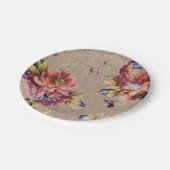 ヴィンテージ素朴フローラ ペーパープレート (アングル)