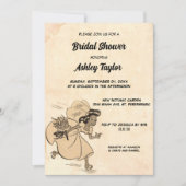 ヴィンテージ素朴ブスタイリッシュライドレトロブライダルシャワー 招待状 (正面)