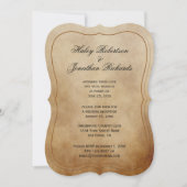 ヴィンテージ素朴ブラウンタンアイボリー披露宴のみ 招待状 (正面)