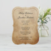 ヴィンテージ素朴ブラウンタンアイボリー披露宴のみ 招待状 (スタンド正面)