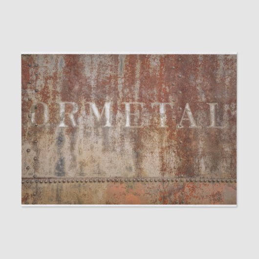 ヴィンテージ素朴ブラウンテクスチャトレインタイポグラフィ 薄葉紙 (正面)