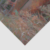 ヴィンテージ素朴ブラウンピンクカーオールドアンティークアート 薄葉紙 (詳細)