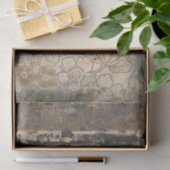 ヴィンテージ素朴ブラウンフローラ動揺してテクスチャ 薄葉紙 (ギフト)