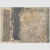 ヴィンテージ素朴ブラウンフローラ動揺してテクスチャ 薄葉紙 (正面)