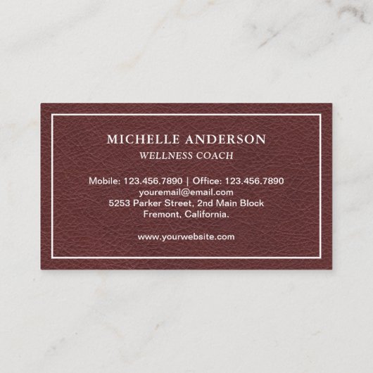 ヴィンテージ素朴ブラウンレザートンボ 名刺 (裏面)