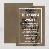 ヴィンテージ素朴ブラウン結婚式招待状 招待状 (正面/裏面)