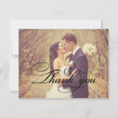 ヴィンテージ素朴ブラックスクリプ結婚トの写真 サンキューカード (正面)