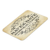 ヴィンテージ素朴ブラックフローリッシュ結婚パーチメント マグネット (左側)