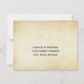 ヴィンテージ素朴ブラックフローリッシュ結婚パーチメント 出欠カード (裏面)