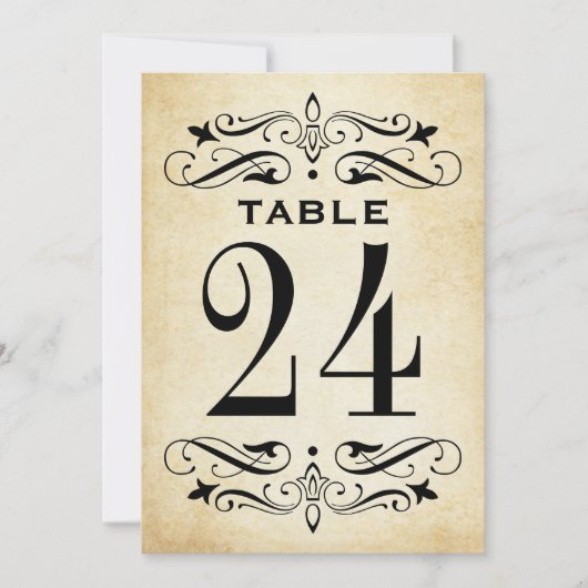 ヴィンテージ素朴ブラックフ結婚ラッシュの表番号 招待状 (正面)