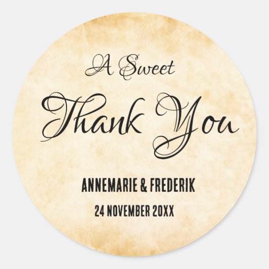 ヴィンテージ素朴ブラック・パーチメント ラウンドシール (正面)