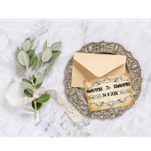 ヴィンテージ素朴ブラック・フローリッシュ・パーチメント