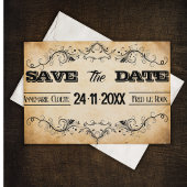 ヴィンテージ素朴ブラック・フローリッシュ・パーチメント