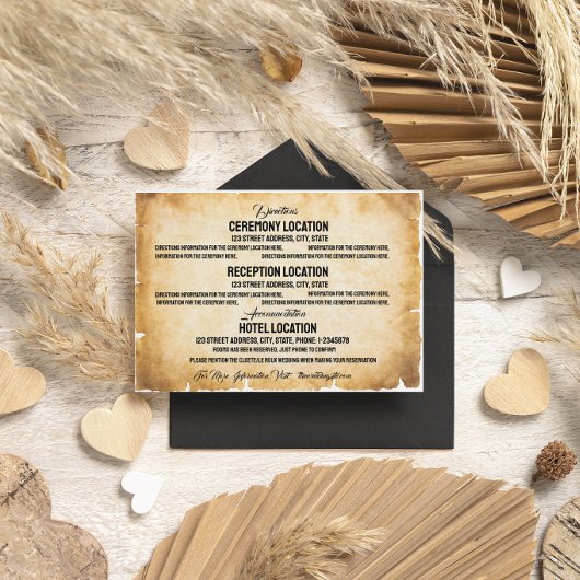 ヴィンテージ素朴ブラック・フローリッシュ・パーチメント エンクロージャーカード