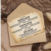 ヴィンテージ素朴ブラック・フローリッシュ・パーチメント エンクロージャーカード