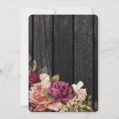 ヴィンテージ素朴ブルゴーニュのフローラバ結婚ンウッド 招待状 (裏面)