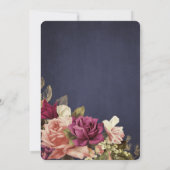 ヴィンテージ素朴ブルゴーニュのフローラ・チョーク結婚ボード 招待状 (裏面)